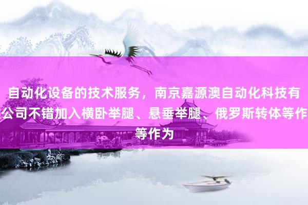 自动化设备的技术服务，南京嘉源澳自动化科技有限公司不错加入横卧举腿、悬垂举腿、俄罗斯转体等作为