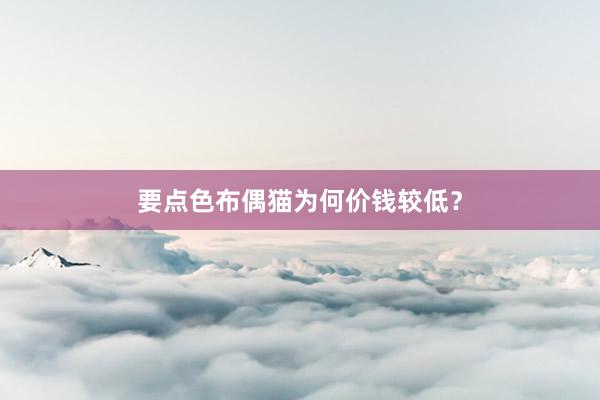 要点色布偶猫为何价钱较低？